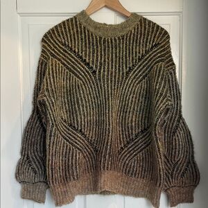 BKE Textured Knit Sweater - Black and Brown